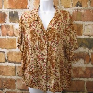 Kathie Lee top 100% Rayon button down Extra Lg